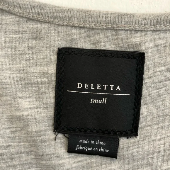 Anthropologie Deletta Gray Beaded Tank Top with Cut Outs - Picture 3 of 16